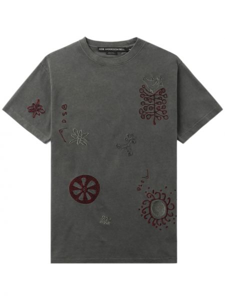 Medvilninis siuvinėtas marškinėliai Andersson Bell pilka
