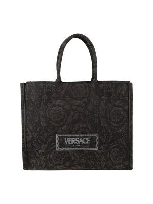Shopperka żakardowa Versace czarna