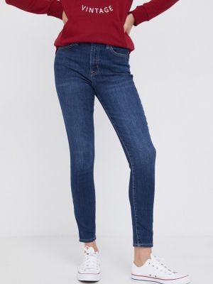 Niebieskie proste jeansy z wysoką talią Gap