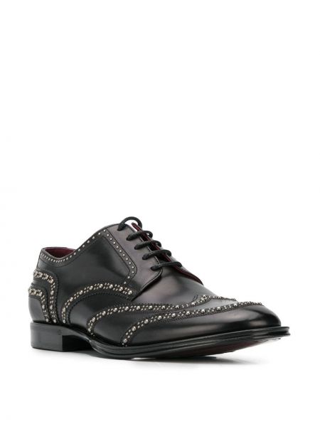 Zapatos derby con apliques Dolce & Gabbana negro
