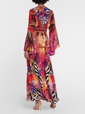 Μεταξωτή μάξι φόρεμα με σχέδιο Camilla