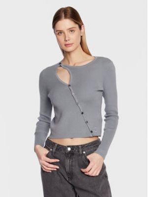 Priliehavý kardigán Calvin Klein Jeans sivá