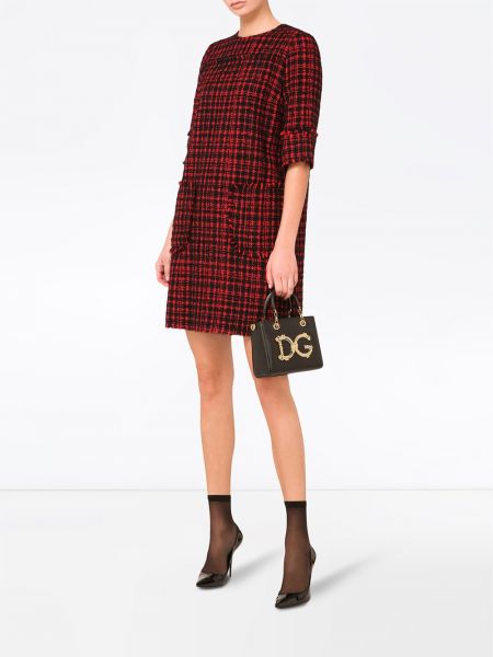 Mini vestido bootcut de tweed Dolce & Gabbana rojo