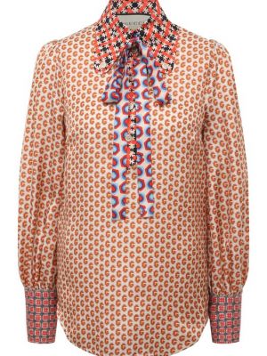 Шелковая блузка Gucci бежевая