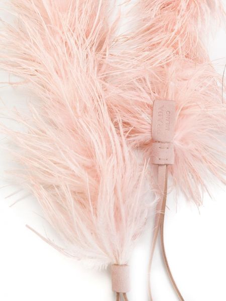 Cinturón con plumas de plumas Prada rosa