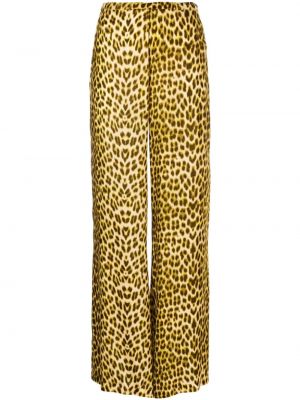 Βελούδινο παντελόνι με σχέδιο με λεοπαρ μοτιβο Forte_forte χρυσό