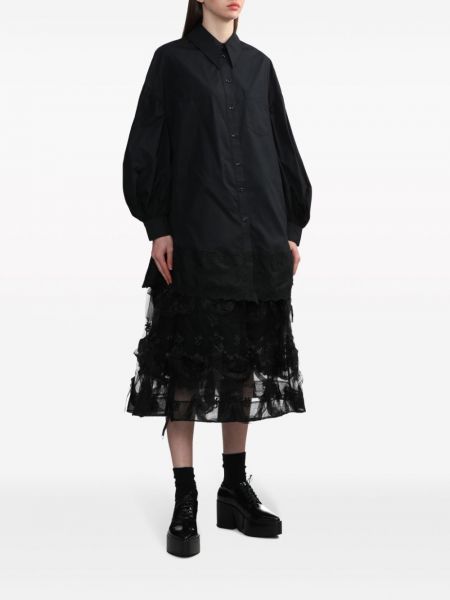 Tylové bavlněné šaty Simone Rocha černé