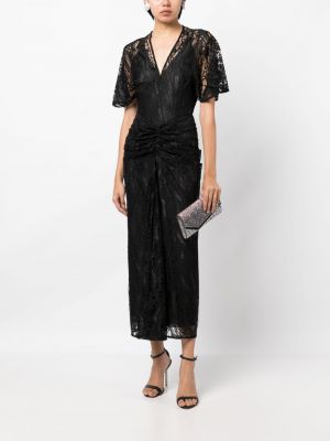 Krajkové květinové koktejlové šaty Manning Cartell černé