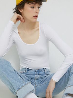 Блуза с дълъг ръкав Abercrombie & Fitch бяло
