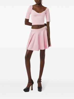 Pletené mini sukně Nina Ricci růžové