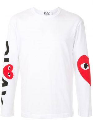 Trykt t-skjorte Comme Des Garçons Play hvit