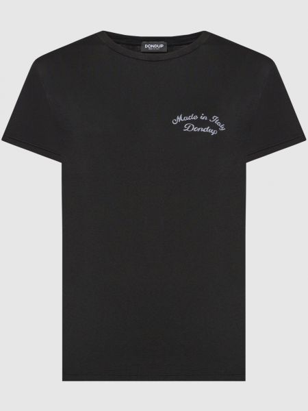 Черная футболка с вышивкой Dondup