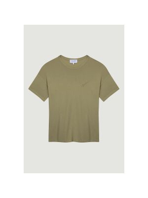Camiseta de algodón manga corta de cuello redondo Maison Labiche verde