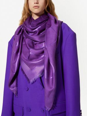 Žakárový šátek Valentino Garavani fialový