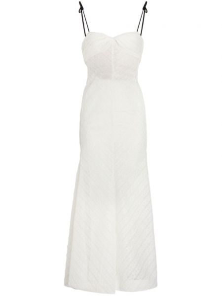 Φλοράλ βραδινό φόρεμα με δαντέλα Giambattista Valli λευκό