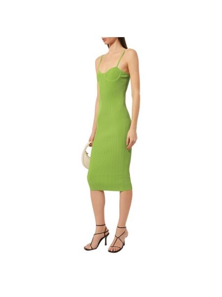Платье из вискозы Helmut Lang зеленое