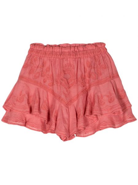 Pantaloni scurți cu broderie Isabel Marant roz