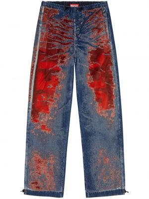 Distressed straight jeans aus baumwoll Diesel