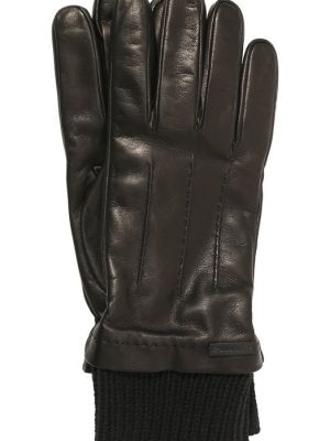 Кожаные перчатки Prada черные