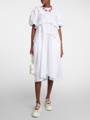 Bavlněné midi šaty Simone Rocha bílé