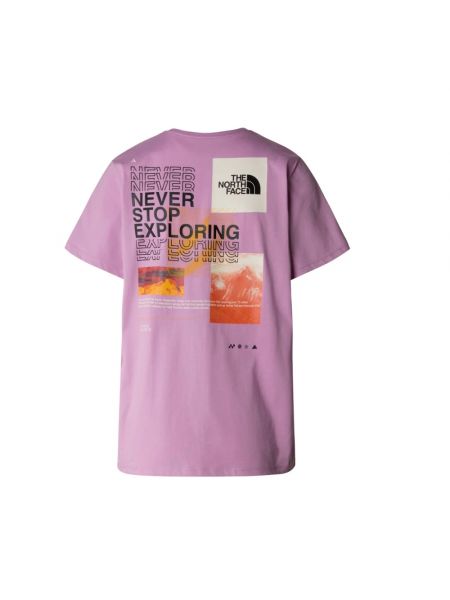 Camiseta de algodón casual The North Face violeta