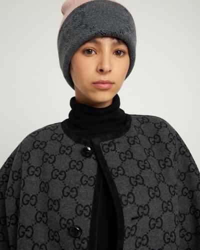 Bonnet en laine en tricot Gucci gris
