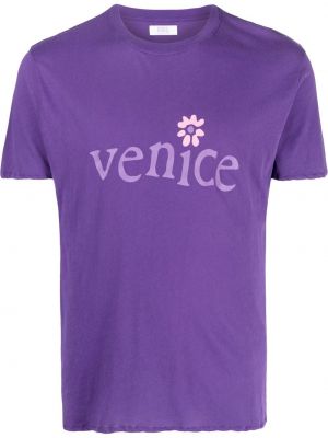 Raštuotas marškinėliai Erl violetinė