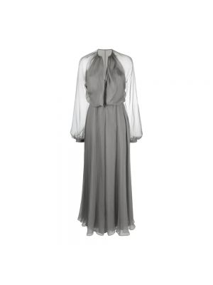 Sukienka długa szyfonowa Giorgio Armani szara