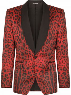 Leopard trykt blazer Dolce & Gabbana rød