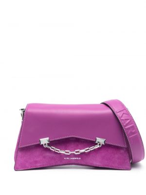 Crossbody torbica s potiskom Karl Lagerfeld roza