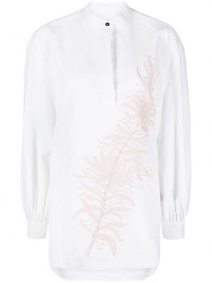 Brodert lang tunika Jil Sander hvit