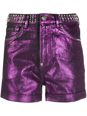 Pantalones con apliques Philipp Plein violeta