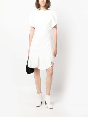 Mini robe avec manches courtes asymétrique Victoria Beckham blanc