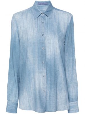 Rifľová košeľa s potlačou Ermanno Scervino modrá