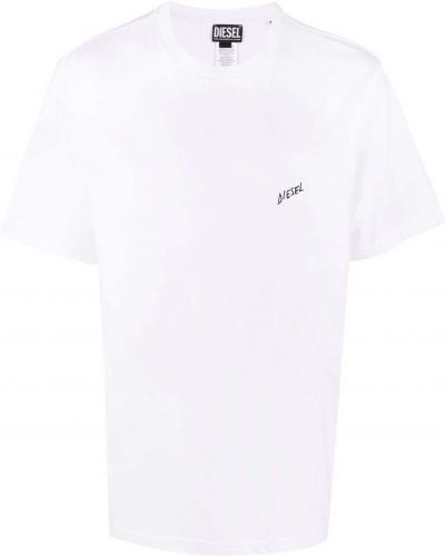 Camiseta con bordado Diesel blanco