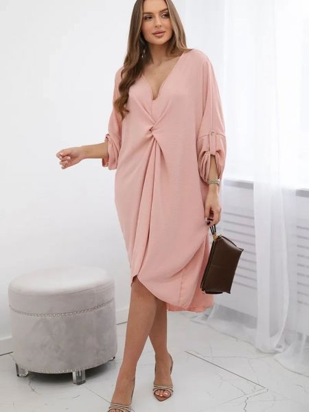 Haljina s v-izrezom Kesi ružičasta