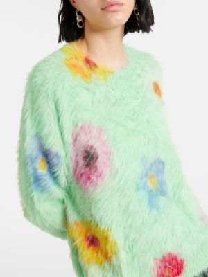 Džemper s cvjetnim printom Acne Studios zelena