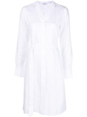 Robe longue avec manches longues Calvin Klein blanc