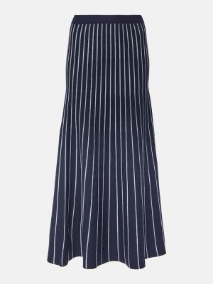 Prugasta svilena vunena maksi suknja Gabriela Hearst plava