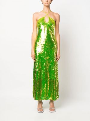 Zelené dlouhé šaty s flitry Cult Gaia