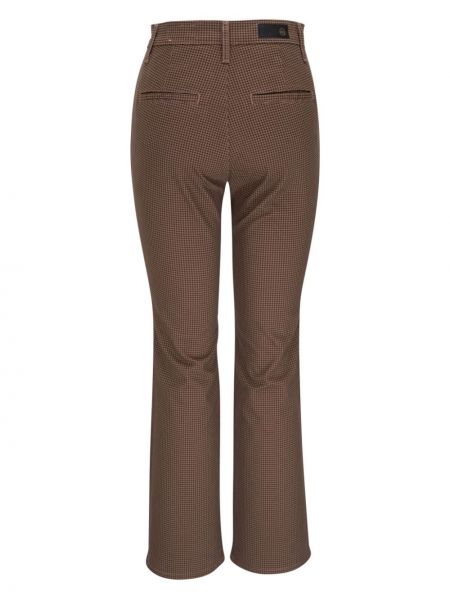 Pantalon en coton à carreaux Ag Jeans marron