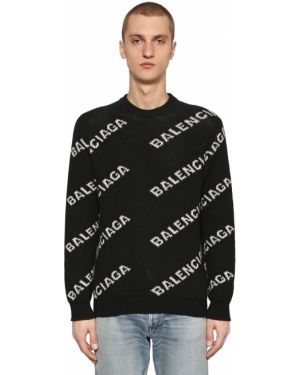 Sweter wełniany Balenciaga, сzarny