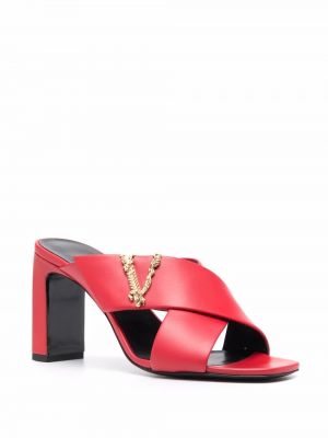 Sandalias con tacón Versace rojo