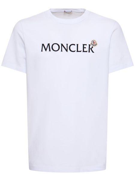 T-shirt i bomull Moncler vit