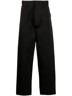 Pantalon chino en soie en coton Prada noir