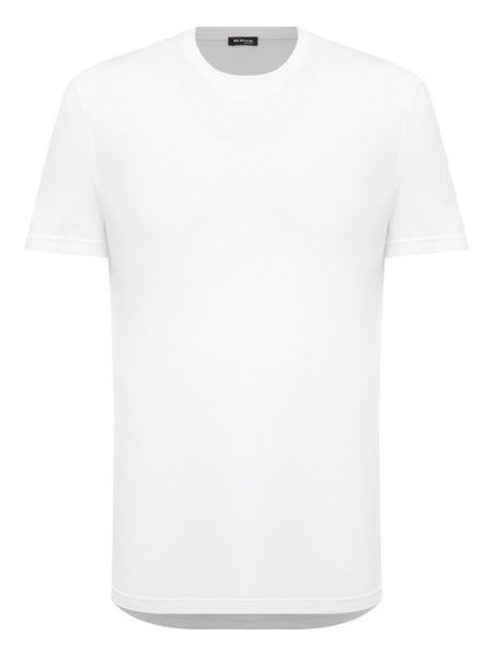 Хлопковая кашемировая футболка Kiton белая