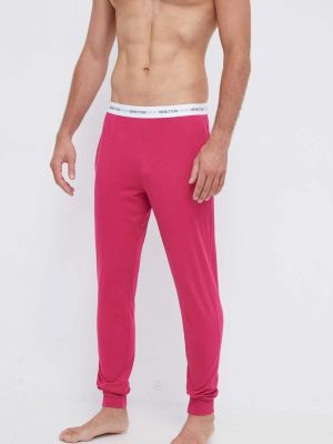Bavlněné kalhoty United Colors Of Benetton růžové