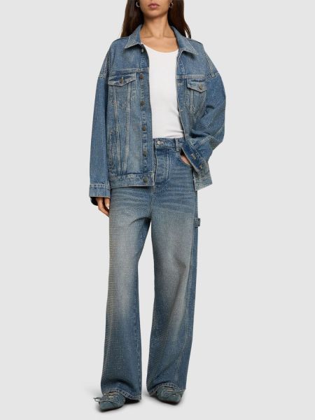 Jeans mit kristallen Marc Jacobs himmelblau