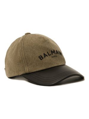Хлопковая кепка Balmain хаки