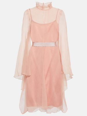 Шелковое платье мини Max Mara розовое